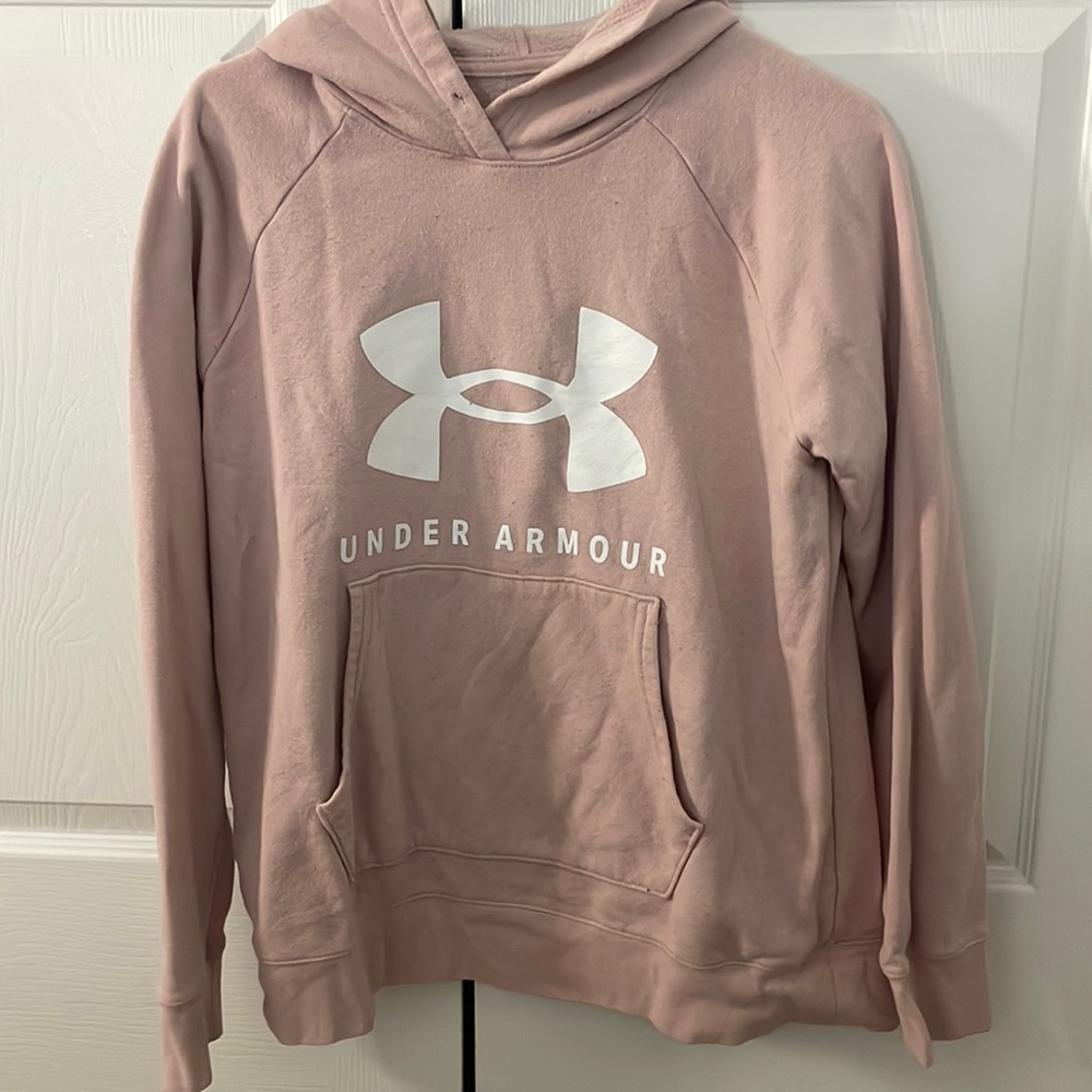 light pink under armor hoodie
